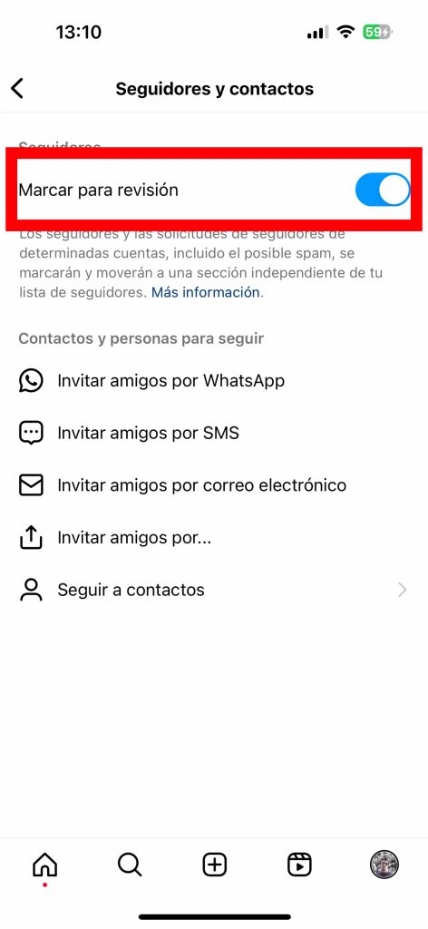 Desactivar marcado de cuentas 2